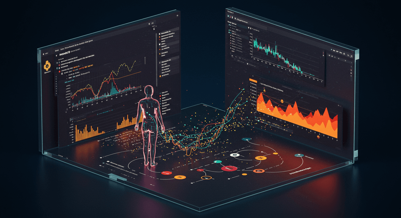 Abstract audio waveform visualisation.